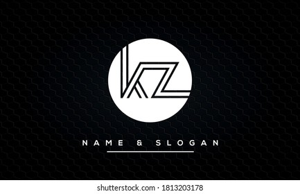 KZ, ZK Initial Letters Abstract Logo Monogram