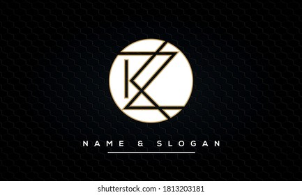 KZ, ZK Initial Letters Abstract Logo Monogram