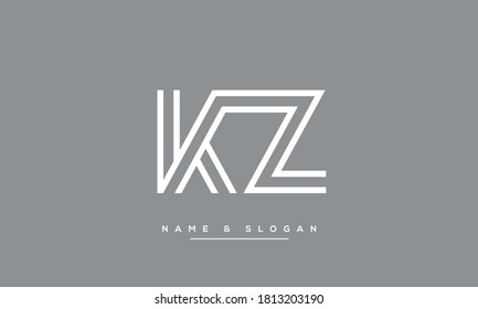 KZ, ZK Initial Letters Abstract Logo Monogram