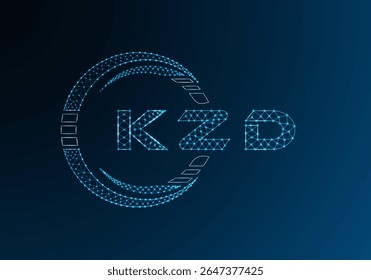 KZD low poly letter logo vector design. KZD lower poly logo design. Low poly logo.
