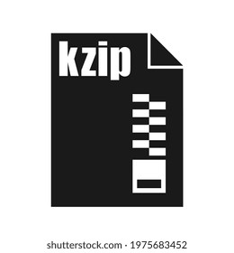 kzip Black File Icon, Flat Design Style
