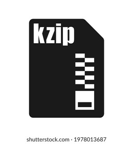 kzip Black File Icon, Flat Design Style
