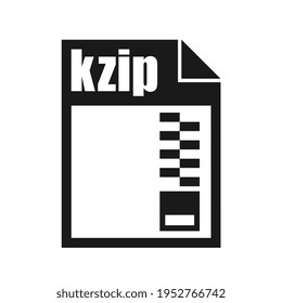 kzip File Icon, Flat Design Style