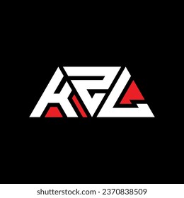 KZL triangle letter logo design with triangle shape. KZL triangle logo design monogram. KZL triangle vector logo template with red color. KZL triangular logo Simple, Elegant, and Luxurious design.
