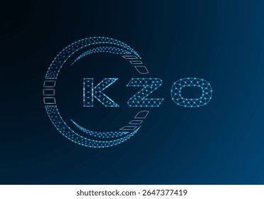 Diseño de Vector de logotipo de letra de poliéster baja KZO. Diseño de logotipo de poliéster inferior KZO. Logotipo de poliéster bajo.