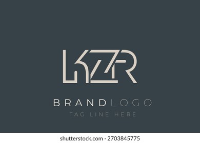 KZR abstract letter logo design. Modern Business Logo Design With Abstract Typography and Contemporary Style