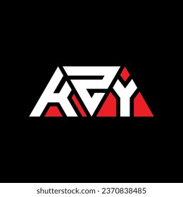 KZY triangle letter logo design with triangle shape. KZY triangle logo design monogram. KZY triangle vector logo template with red color. KZY triangular logo Simple, Elegant, and Luxurious design.