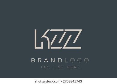 KZZ Logo für abstrakte Buchstaben. Modernes Business-Logo-Design mit abstrakter Typografie und zeitgenössischem Stil