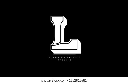 L iniciales abstractas diseño del logotipo del alfabeto de texto de letra monográfica