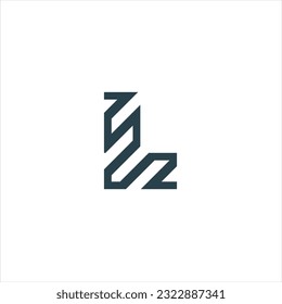 L Abstract logo for sale. Modern L logo. The logo design is made of lines that form a combination of the letter L and in black and white.