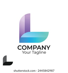  l abstract typography 3d colorful letter logo design template
