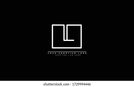 L abstract vector logo monogram template