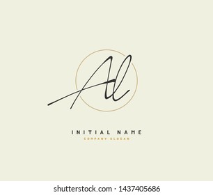 A L AL Beauty vector initial logo, handwriting logo of initial signature, wedding, fashion, jewerly, boutique, floral and botanical with creative template for any company or business.