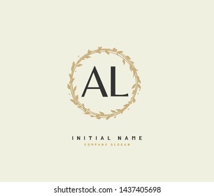 A L AL Beauty vector initial logo, handwriting logo of initial signature, wedding, fashion, jewerly, boutique, floral and botanical with creative template for any company or business.
