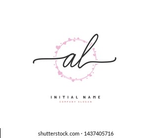 A L AL Beauty vector initial logo, handwriting logo of initial signature, wedding, fashion, jewerly, boutique, floral and botanical with creative template for any company or business.