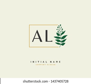 A L AL Beauty vector initial logo, handwriting logo of initial signature, wedding, fashion, jewerly, boutique, floral and botanical with creative template for any company or business.