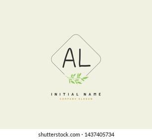 A L AL Beauty vector initial logo, handwriting logo of initial signature, wedding, fashion, jewerly, boutique, floral and botanical with creative template for any company or business.