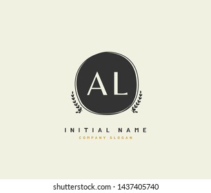 A L AL Beauty vector initial logo, handwriting logo of initial signature, wedding, fashion, jewerly, boutique, floral and botanical with creative template for any company or business.