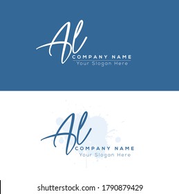 A L AL Initial letter handwriting and signature logo. Beauty vector initial logo .Fashion, boutique, floral and botanical