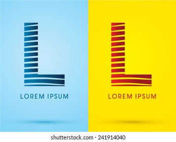 L alphabet  font ,wave, abstract , logo, symbol, icon, graphic, vector 