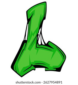 L Alphabet Graffiti Font Urban. Font Hip-hop Typography. Graffiti Letter Font Street