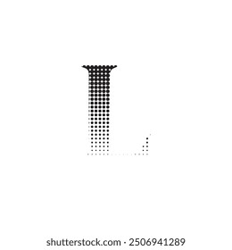 l alphabet halftone dotted effect logo icon vector illustration eps