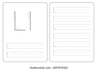 L alphabet latter tracing practice education