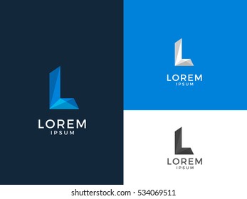 L Alphabet Letter Creative Polygonal Abstract vector logo