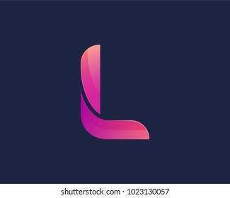 L Alphabet letter logo. Abstract Colorful logotype vector design template.