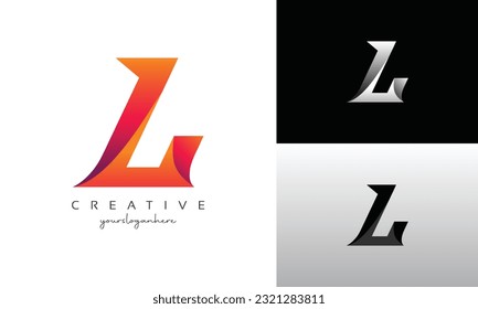 L Alphabet letter logo. Abstract Colorful logotype vector design template.