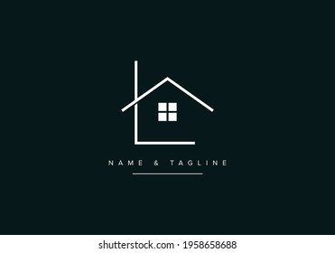 L alphabet letter logo icon with house design