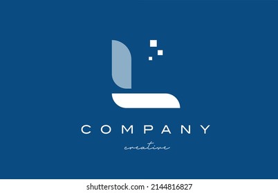 L alphabet letter logo icon design. Blue white creative template for company and business