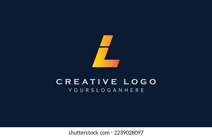 L alphabet lettering creative minimal professional simple realistic vector black logo design with blue black gradient background template