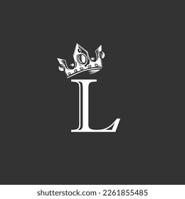 L Alphabet letters Logo, L letter with crown shape logo