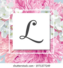 L - Alphabet with spring background.