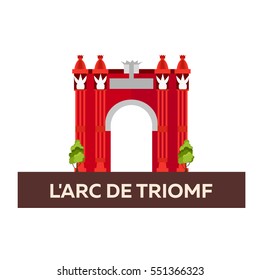 L arc de triomf. Travel to Spain. Vector illustration