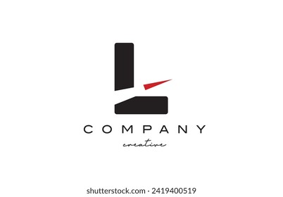 L arrow letter logo icon design vector illustration. Creative template for business or company in black and red
