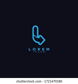 Icono de logotipo de flecha L.L Ilustración vectorial de diseño de letra Ilustración Icono de monograma moderno.