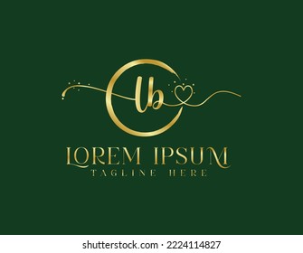 L B Feminine cursive modern logo