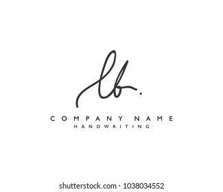 L B Initial Handwriting Logo