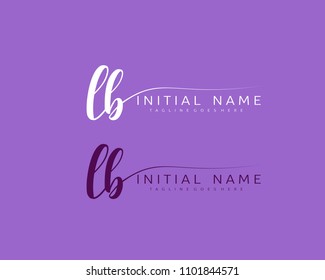 L B Initial handwriting logo vector. Hand lettering for designs.