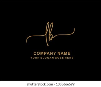 L B Initial Handwriting Logo Template