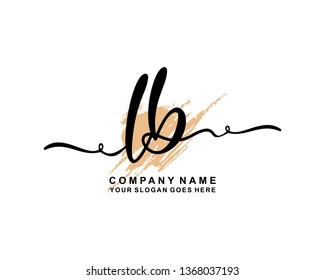 L B Initial Handwriting Logo Template