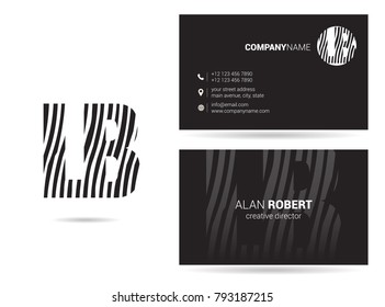 L & B joint logo line letter design with business card template