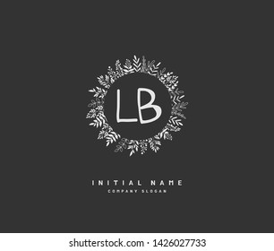 L B LB Beauty vector initial logo, handwriting logo of initial signature, wedding, fashion, jewerly, boutique, floral and botanical with creative template for any company or business.