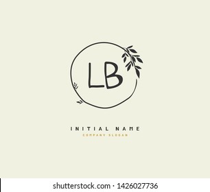 L B LB Beauty vector initial logo, handwriting logo of initial signature, wedding, fashion, jewerly, boutique, floral and botanical with creative template for any company or business.