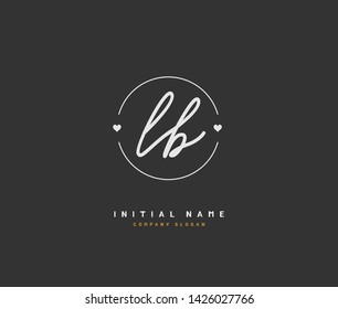 L B LB Beauty vector initial logo, handwriting logo of initial signature, wedding, fashion, jewerly, boutique, floral and botanical with creative template for any company or business.