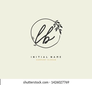 L B LB Beauty vector initial logo, handwriting logo of initial signature, wedding, fashion, jewerly, boutique, floral and botanical with creative template for any company or business.