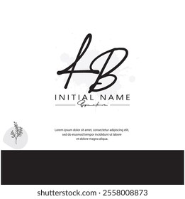 L B LB BL BL Initial letter handwriting and signature logo. Beauty vector initial logo .Fashion, boutique, floral and botanical