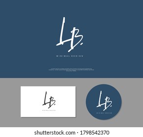 L B LB Initial handwriting or handwritten logo for identity. Logo with signature and hand drawn style.